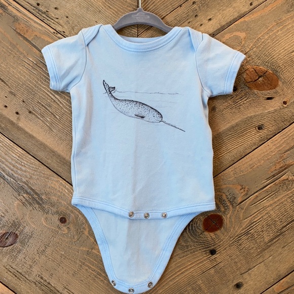 Narwhal Onesie Light Blue 0-3m - Picture 1 of 4